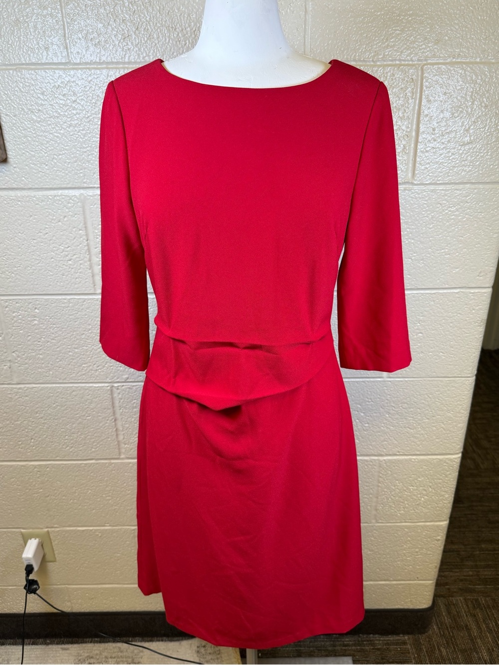 J. Peterman Vibrant Red Long-Sleeve Sheath Dress